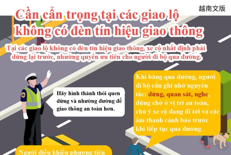 Cần cẩn trọng tại các giao lộ không có đèn tín hiệu giao thông