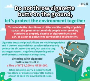 Do not throw cigarette butts on the ground, let’s protect the environment together