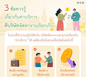 3 ข้อควรรู้เกี่ยวกับค่าบริการที่บริษัทจัดหางานเรียกเก็บ