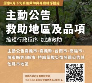 豪雨災損 農業部啟動救助輔導措施