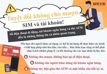 Tuyệt đối không cho mượn SIM và tài khoản!