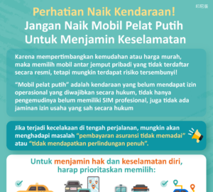 Perhatian Naik Kendaraan! Jangan Naik Mobil Pelat Putih Untuk Menjamin Keselamatan