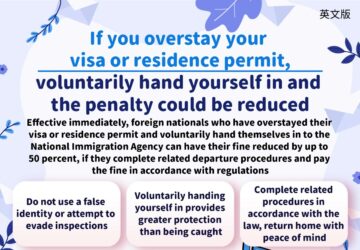 If you overstay your visa or residence permit, voluntarily hand yourself in and the penalty could be reduced
