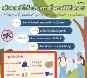 หลังฝนตกมีน้ำขัง เพิ่มความเสี่ยงของไข้เลือดออก!