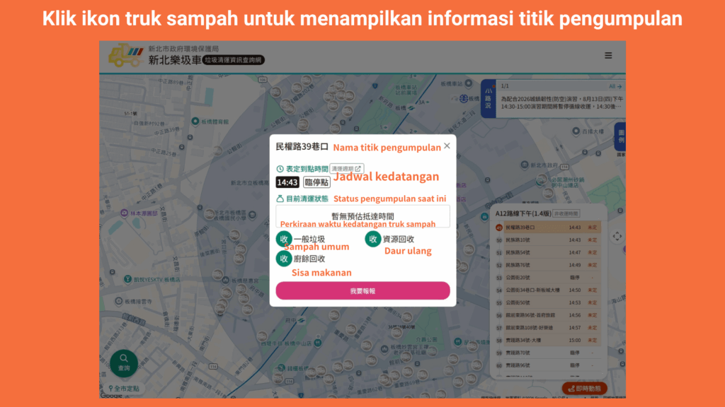 Periksa detail info titik pengumpulan