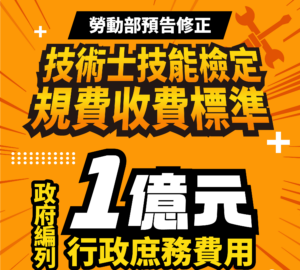 勞動部預告調漲技檢費用 116年實施