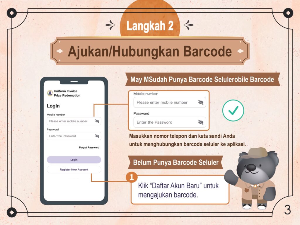 masuk atau daftar akun baru. photo/MOF