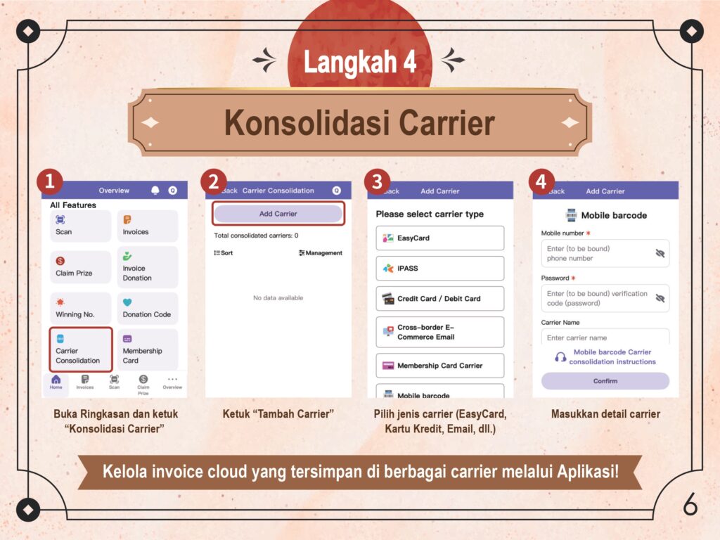 Hubungkan Media Pembawa ke Kode Batang Seluler. photo/MOF