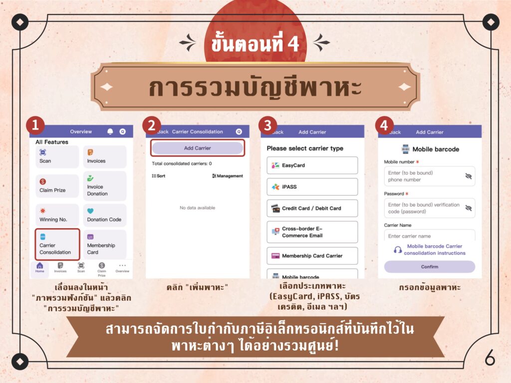 การรวมบัญชีพาหะเข้ากับบาร์โค้ดบนมือถือ photo/MOF