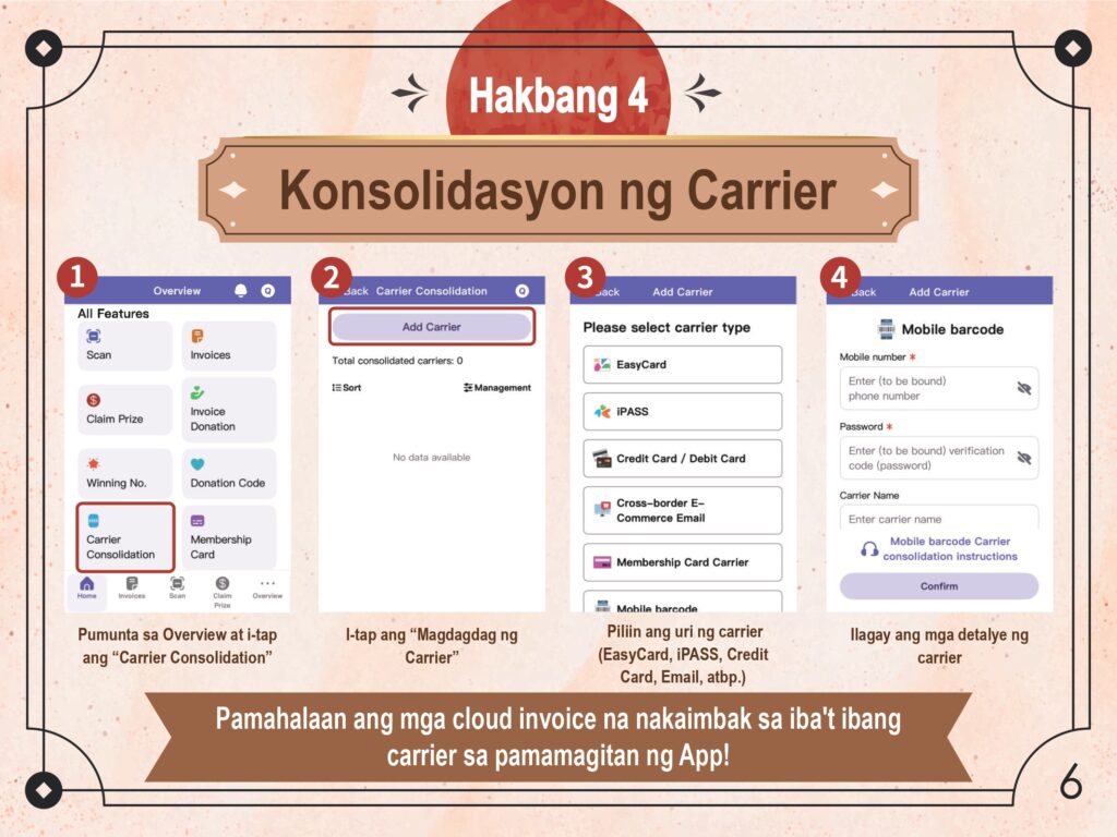 Konsolidasyon ng Carrier. photo/MOF