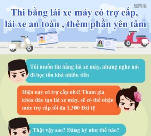 Thi bằng lái xe máy có trợ cấp, lái xe an toàn , thêm phần yên tâm