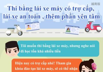 Thi bằng lái xe máy có trợ cấp, lái xe an toàn , thêm phần yên tâm
