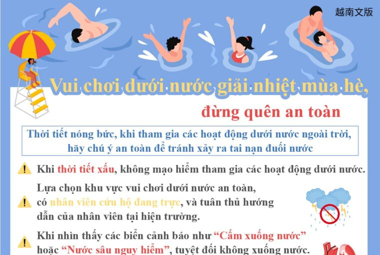 Vui chơi dưới nước giải nhiệt mùa hè, đừng quên an toàn