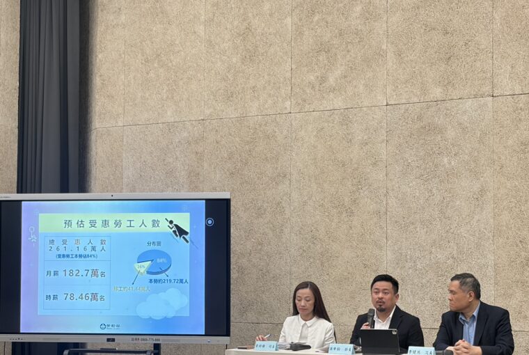 116年最低工資將調至30,900元 移工41萬餘人受惠