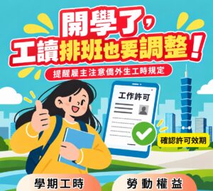 僑外生工讀權益 確認合法資格及工時