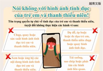 Nói không với hình ảnh tình dục của trẻ em và thanh thiếu niên!