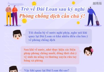 Trở về Đài Loan sau kỳ nghỉ Phòng chống dịch cần chú ý!