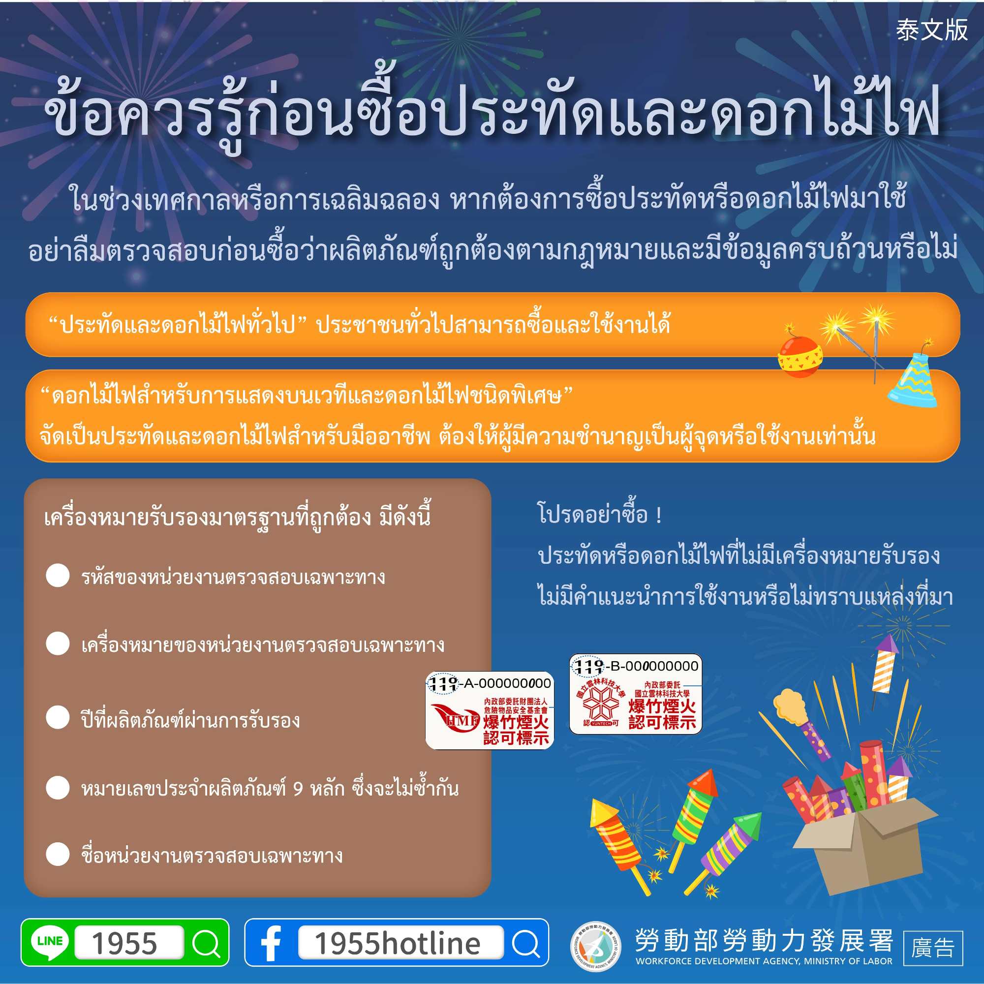ข้อควรรู้ก่อนซื้อประทัดและดอกไม้ไฟ