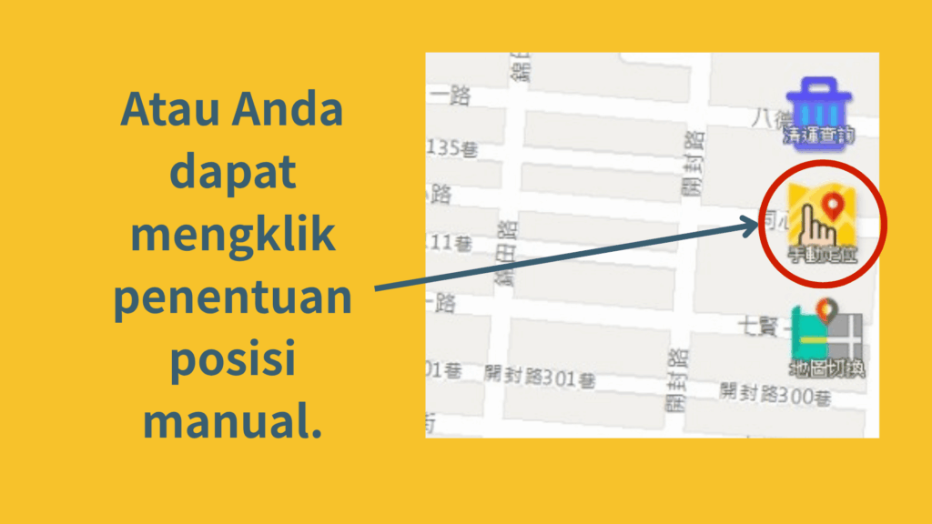 Atau, Anda dapat mengklik "penentuan posisi manual"